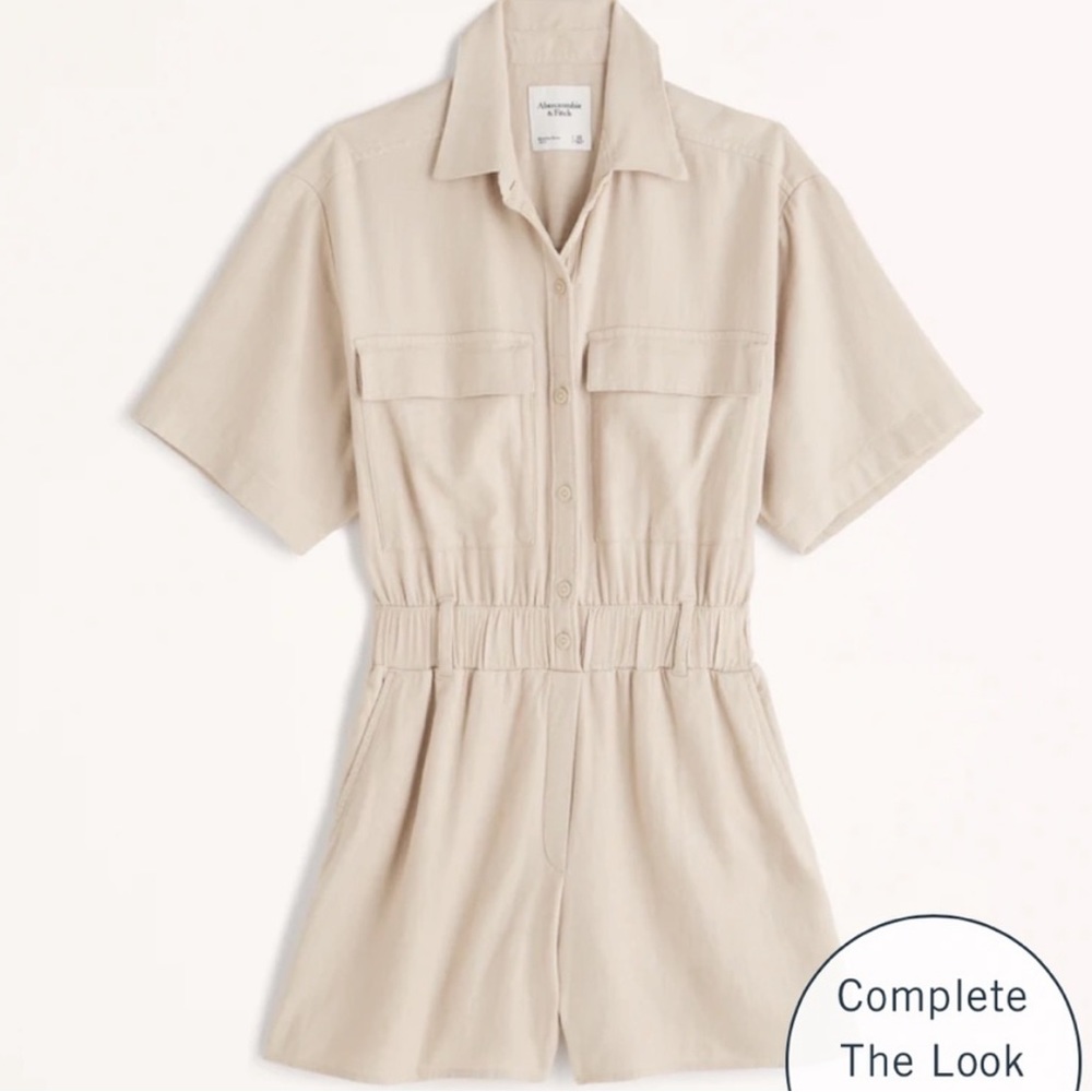 Abercrombie & Fitch Cream Jumpsuit